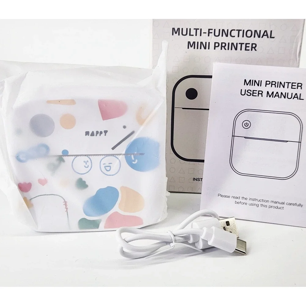 Multi-Functional Mini Thermal‎ Printer Portable Wireless Pocket Printer White